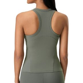 TAILAND تجريب TANK TOP للمرأة مع بنيت في حمالة صدر ، Racerback الرياضية اليوغا الجري 2 في 1 قمم