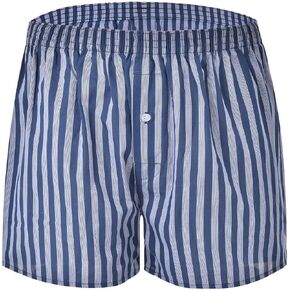 Mens Cotton Boxers Funny Woven Pattern Plaid Boxer Shorts Inseam Pajamas Single Pack