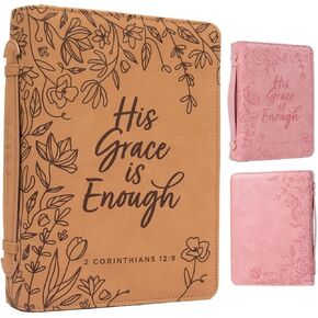 أغطية الكتاب المقدس من جلد البولي يوريثان للنساء مقاس كبير - حافظة الكتاب المقدس الزهرية للنساء مع مساحة تخزين - حقيبة حمل الكتاب المقدس المتينة للنساء - غطاء الكتاب المقدس للنساء - أغطية الكتاب المقدس الكبيرة للنساء - 11 بوصة × 8 بوصة × 2.5 بوصة in Kuwait