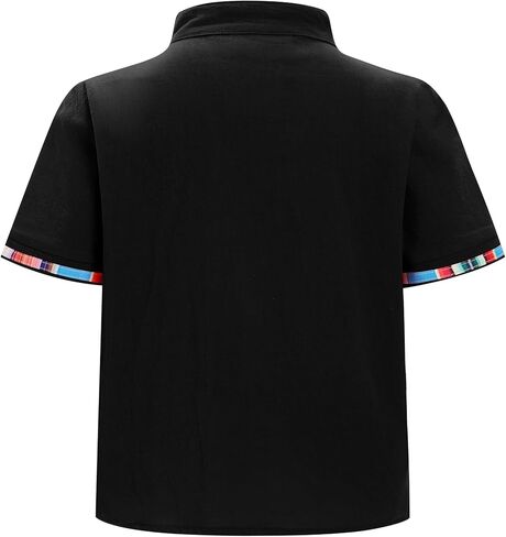 Ibtom Castle Toddlers Kids Boys Mexican Mexican Guayabera Short Sleeve Button Down Down Topproidery Top Cinco de Mayo Outfit in Saudi Arabia