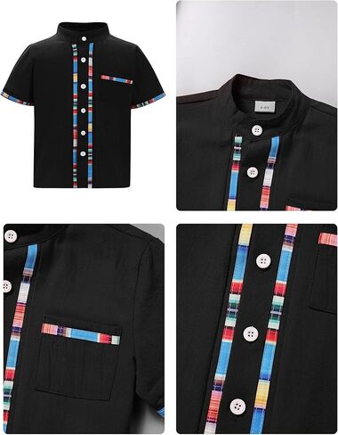 Ibtom Castle Toddlers Kids Boys Mexican Mexican Guayabera Short Sleeve Button Down Down Topproidery Top Cinco de Mayo Outfit in Saudi Arabia
