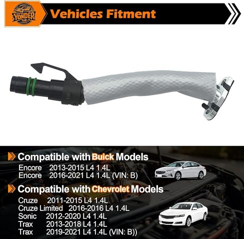 Turbocharger Turbo Oil Return Pipe Tube Compatible with Buick, Chevrolet - 1.4L - Encore 2013-2021, Cruze 2011-2016, Sonic 2012-2020, Trax 2013-2021, Replace OE 55569840, 55587854 in Kuwait