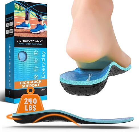 NASA Grade Plantar Fasciitis Insoles – High Arch Support Insoles Men Women - Shoe Insoles for Plantar Fasciitis Relief - Absorb Shock & Relieve Flat Foot Pain - Orthotics Inserts for Work & Standing in Saudi Arabia