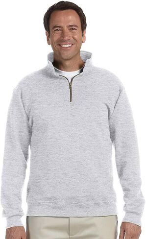 Jerzees mens 9.5 oz. 50/50 Super Sweats NuBlend Fleece Quarter-Zip Pullover(4528)-BLACK-L in Kuwait