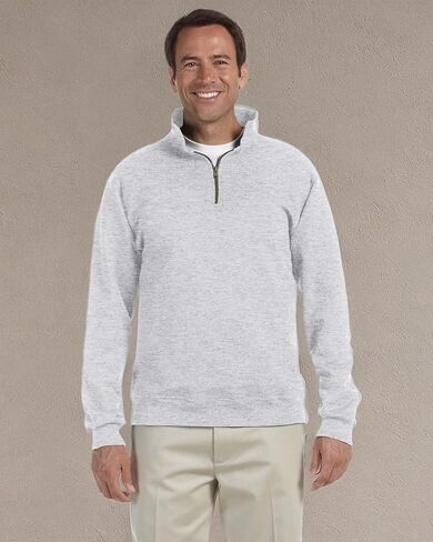 Jerzees mens 9.5 oz. 50/50 Super Sweats NuBlend Fleece Quarter-Zip Pullover(4528)-BLACK-L in Kuwait