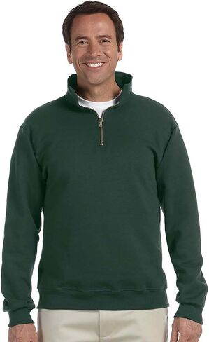 Jerzees mens 9.5 oz. 50/50 Super Sweats NuBlend Fleece Quarter-Zip Pullover(4528)-BLACK-L in Kuwait