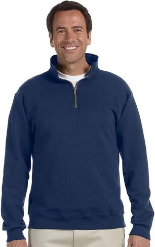 Jerzees mens 9.5 oz. 50/50 Super Sweats NuBlend Fleece Quarter-Zip Pullover(4528)-BLACK-L in Kuwait