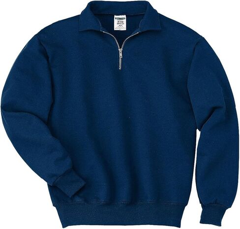 Jerzees mens 9.5 oz. 50/50 Super Sweats NuBlend Fleece Quarter-Zip Pullover(4528)-BLACK-L in Kuwait