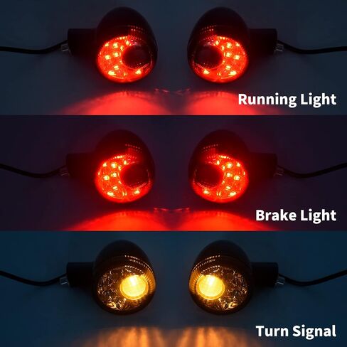 HDBUBALUS Rear LED Turn Signal Light Running Brake Light Indicator Lamp Fit for Harley Sportster XL883 XL1200 1992-2022 Grey Lens in Saudi Arabia