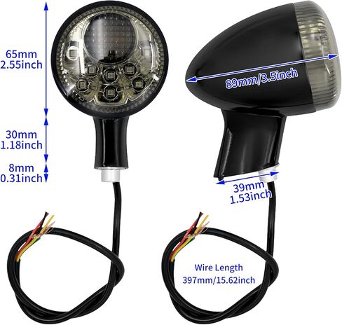 HDBUBALUS Rear LED Turn Signal Light Running Brake Light Indicator Lamp Fit for Harley Sportster XL883 XL1200 1992-2022 Grey Lens in Saudi Arabia