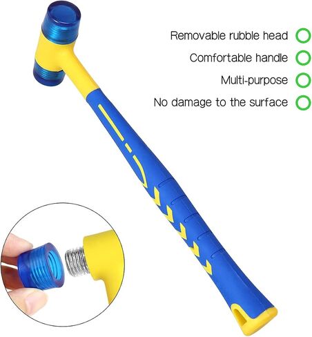 LadyRosian Car Paintless Dent Repair Tools Rubber Hammer Double-Faced Rubber Mallet Alloy Knockdown Tap Down Hammer with 9 Heads Kit for Dent Remover in Saudi Arabia