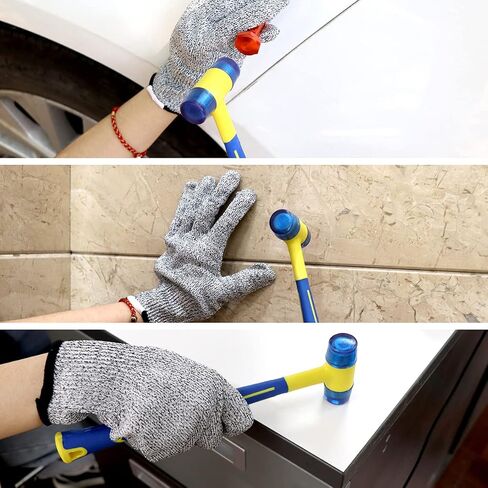LadyRosian Car Paintless Dent Repair Tools Rubber Hammer Double-Faced Rubber Mallet Alloy Knockdown Tap Down Hammer with 9 Heads Kit for Dent Remover in Saudi Arabia