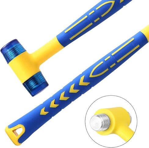 LadyRosian Car Paintless Dent Repair Tools Rubber Hammer Double-Faced Rubber Mallet Alloy Knockdown Tap Down Hammer with 9 Heads Kit for Dent Remover in Saudi Arabia