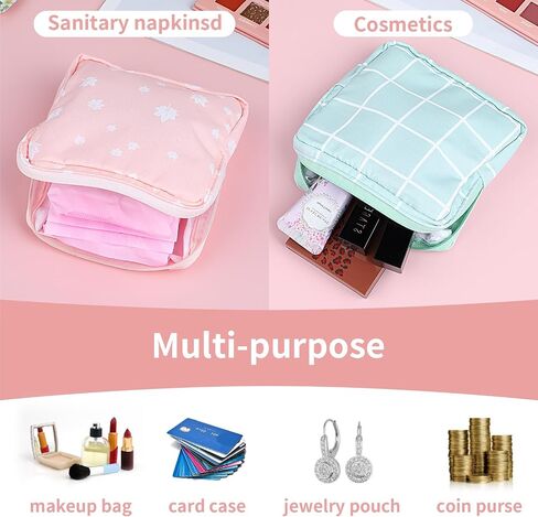 3PCS Sanitary Napkin Storage Bag, Menstrual Pad Zipper Bag Period Pouch Portable Period Bag Tampon Holder Tampon Bags for Women Girl Daily Use Outdoor Travel (Style 1) in Saudi Arabia