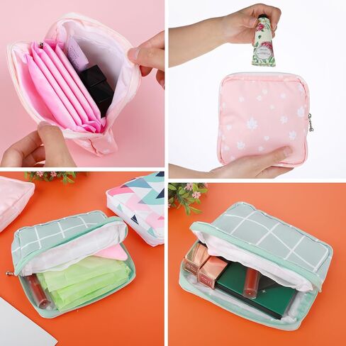 3PCS Sanitary Napkin Storage Bag, Menstrual Pad Zipper Bag Period Pouch Portable Period Bag Tampon Holder Tampon Bags for Women Girl Daily Use Outdoor Travel (Style 1) in Saudi Arabia