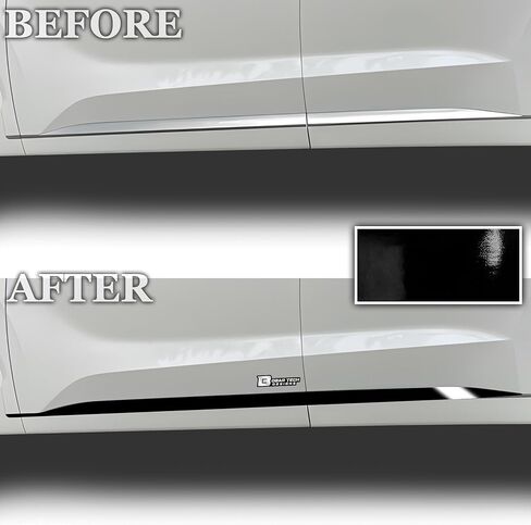 BOGAR TECH DESIGNS Side Window Chrome Delete Dechrome Film Overlay Compatible with Hyundai Palisade 2020-2025, Gloss Black in Saudi Arabia