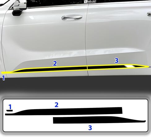 BOGAR TECH DESIGNS Side Window Chrome Delete Dechrome Film Overlay Compatible with Hyundai Palisade 2020-2025, Gloss Black in Saudi Arabia