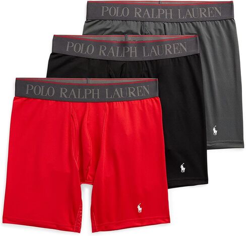 سروال داخلي رجالي من POLO RALPH LAUREN 4D Flex Performance Air Boxer، مقاس عادي وطويل، 3 قطع in Kuwait