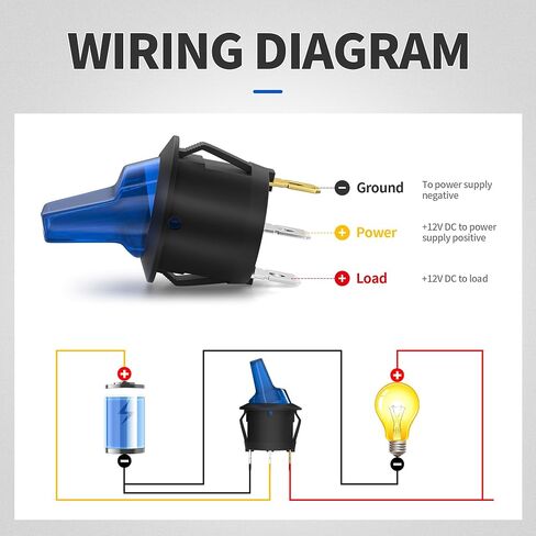 DaierTek ON Off Round Rocker Switches SPST 20mm Mini 12 Volt DC Mini Circle Toggle Switch 12V for Car Automotive RV 2 Pin Switch 120V Wired KCD1-5Pack in Saudi Arabia
