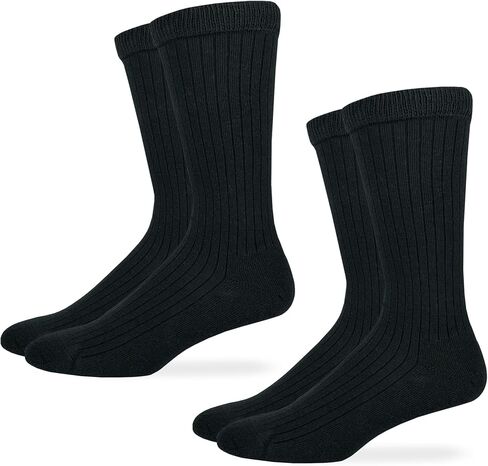 Carolina Ultimate Mens Non-Binding Dress Rib Cotton Comfort Top Socks 2 Pair - Large in Kuwait