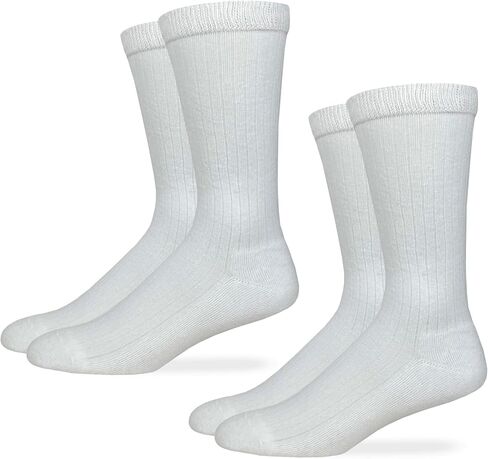 Carolina Ultimate Mens Non-Binding Dress Rib Cotton Comfort Top Socks 2 Pair - Large in Kuwait