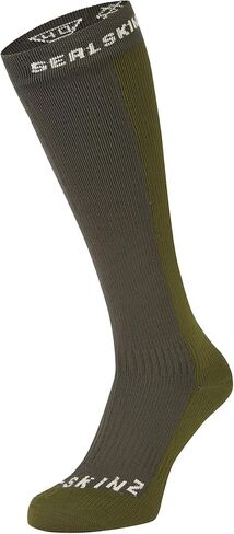 SEALSKINZ Unisex Waterproof Cold Weather Knee Length Sock, Black/Navy Blue, Small in Saudi Arabia