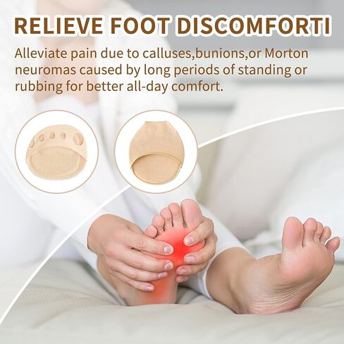 2 Pairs Metatarsal Pads Ball of Foot Cushions Honeycomb Fabric Forefoot Pads for Women High Heels Shoes Foot Pads Invisible Soft Toe Pads Reusable Sock Cushions Pads for Pain Relief Men in Saudi Arabia