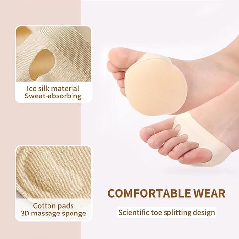 2 Pairs Metatarsal Pads Ball of Foot Cushions Honeycomb Fabric Forefoot Pads for Women High Heels Shoes Foot Pads Invisible Soft Toe Pads Reusable Sock Cushions Pads for Pain Relief Men in Saudi Arabia