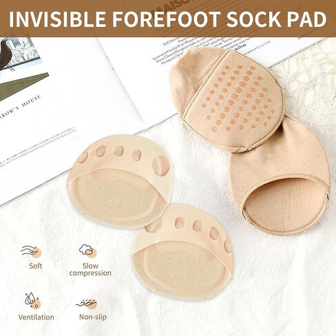 2 Pairs Metatarsal Pads Ball of Foot Cushions Honeycomb Fabric Forefoot Pads for Women High Heels Shoes Foot Pads Invisible Soft Toe Pads Reusable Sock Cushions Pads for Pain Relief Men in Saudi Arabia