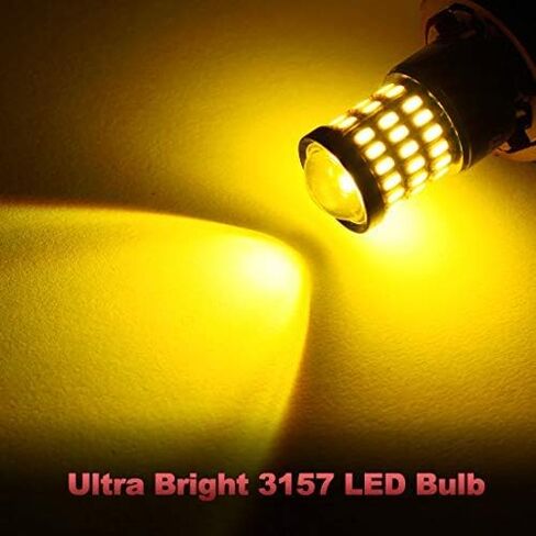 يوركيم مصباح LED 3157 احمر فائق السطوع 3156 LED لمصابيح الفرامل الخلفية للسيارة مع جهاز عرض - 3056 3156 3057K 4157K 3047K 3157LL 3457 3057 4057 4157 T25، عبوة من 4 قطع in Kuwait