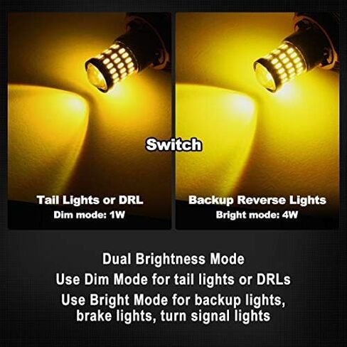 يوركيم مصباح LED 3157 احمر فائق السطوع 3156 LED لمصابيح الفرامل الخلفية للسيارة مع جهاز عرض - 3056 3156 3057K 4157K 3047K 3157LL 3457 3057 4057 4157 T25، عبوة من 4 قطع in Kuwait