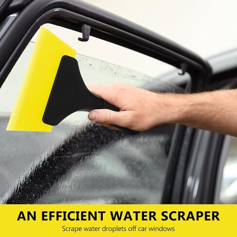 Baderke 2 Pack Small Squeegee 5 Inch, Rubber Blade Window Tint Squeegee, Mini Wiper, with No-Slip Handle, for Car Window Windshield, Mirror, Glass Door, Tile, Shower(Yellow) in Saudi Arabia
