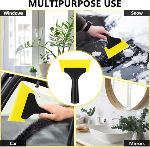 Baderke 2 Pack Small Squeegee 5 Inch, Rubber Blade Window Tint Squeegee, Mini Wiper, with No-Slip Handle, for Car Window Windshield, Mirror, Glass Door, Tile, Shower(Yellow) in Saudi Arabia