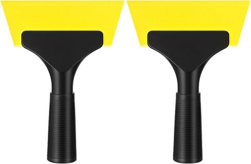 Baderke 2 Pack Small Squeegee 5 Inch, Rubber Blade Window Tint Squeegee, Mini Wiper, with No-Slip Handle, for Car Window Windshield, Mirror, Glass Door, Tile, Shower(Yellow) in Saudi Arabia