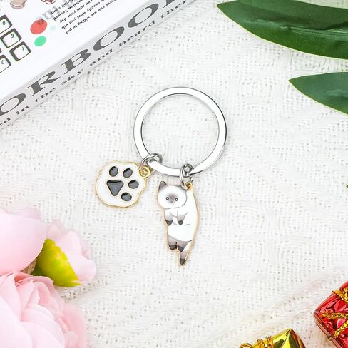 Cat Keychain, Cats Keychain with Paw Pendant for Women, Cute Kitty Gift for Friends Girlfriend Bestie Cat Lovers in Saudi Arabia