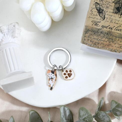 Cat Keychain, Cats Keychain with Paw Pendant for Women, Cute Kitty Gift for Friends Girlfriend Bestie Cat Lovers in Saudi Arabia
