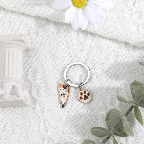 Cat Keychain, Cats Keychain with Paw Pendant for Women, Cute Kitty Gift for Friends Girlfriend Bestie Cat Lovers in Saudi Arabia
