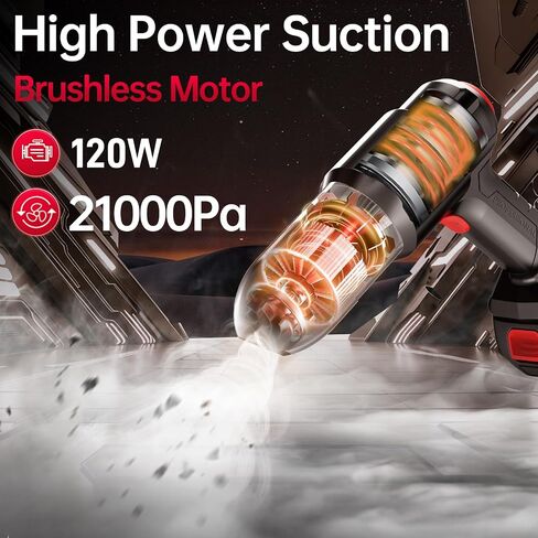 Handheld Cordless Car Vacuum Cleaner, 4 in 1 Powerful 21000PA Handheld Vacuum Cleaner and Air Duster, 18v/120w Portable Mini Hand Held Rechargeable Vacuum for Home, Car, Office, Pet Hair in Saudi Arabia