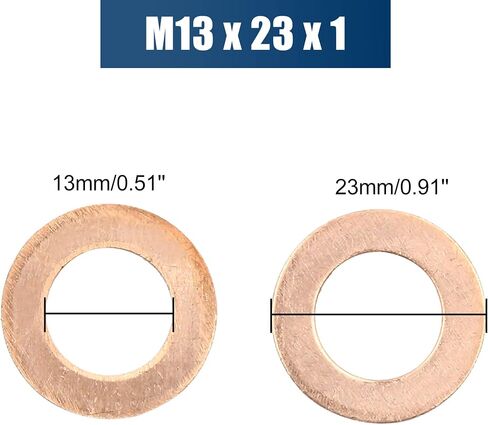 اكس اوتو هوكس حلقات تثبيت مسطحة للسيارة من النحاس مقاس M17 × 25 ملم × 1 ملم، 10 قطع in Kuwait