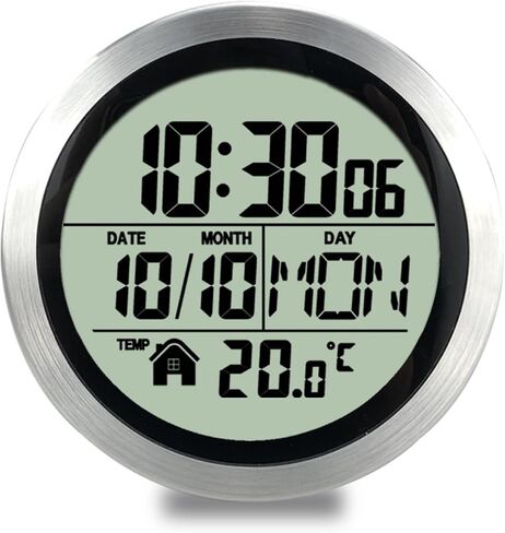 Digital Waterproof Shower Clock, Bathroom Wall Clock with Temperature, Suction Cup Hanging Hole Stand for Living Room and Kitchen, Large LCD Display, Modern Silent Small Clocks with Plastic Frame in Saudi Arabia