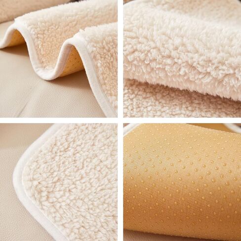 vctops 3 Pieces Sherpa Fleece Sofa Armrest Cover for Recliner Chair with Storage Pockets Non Slip Headrest Cover Fuzzy Couch Cover for Dogs Washable Furniture Protector (Cream,1 Seat) in Saudi Arabia