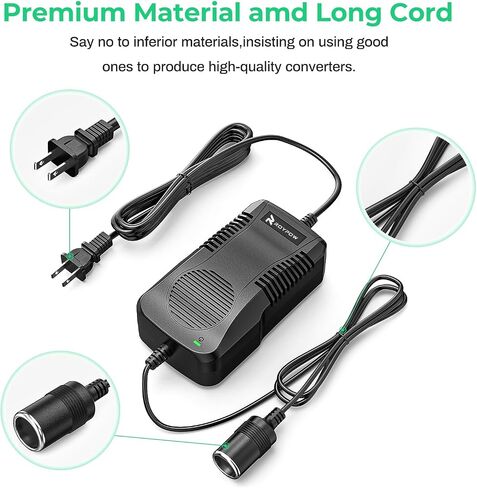 RoyPow AC to DC Converter, 120W(Max 150W) 120V/110V to 12V/10A Cigarette Lighter Socket AC/DC Adapter Power Supply for Inflator, Car Refrigerator, Car Vacuum Cleaner in Saudi Arabia