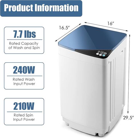 Casart Washing Machine Portable Washer W/ 7.7 Lbs Weight Capacity Washer and Dryer Full Automatic Washing Machine (Pink&White) in Saudi Arabia