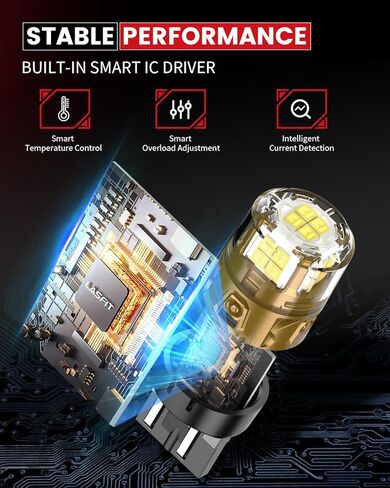 LASFIT 7443 LED Brake Tail Light Bulb, Super Bright 7444NA 7443R 7444 7440 7440A for Stop Parking Lights, W21W WY21W 992, Red (2pcs) in Saudi Arabia