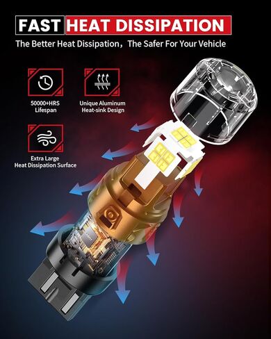 LASFIT 7443 LED Brake Tail Light Bulb, Super Bright 7444NA 7443R 7444 7440 7440A for Stop Parking Lights, W21W WY21W 992, Red (2pcs) in Saudi Arabia