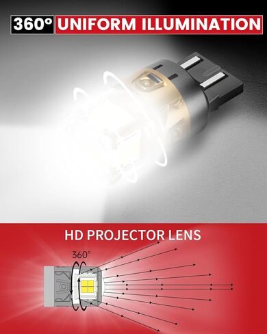 LASFIT 7443 LED Brake Tail Light Bulb, Super Bright 7444NA 7443R 7444 7440 7440A for Stop Parking Lights, W21W WY21W 992, Red (2pcs) in Saudi Arabia