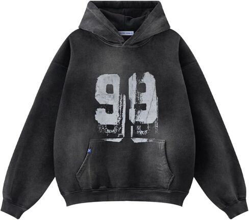 Aelfric Eden Mens Hoodies Number 99 Print Hoodie Usisex Y2K Street Street Withed Pullover Pocket Shirt in Saudi Arabia