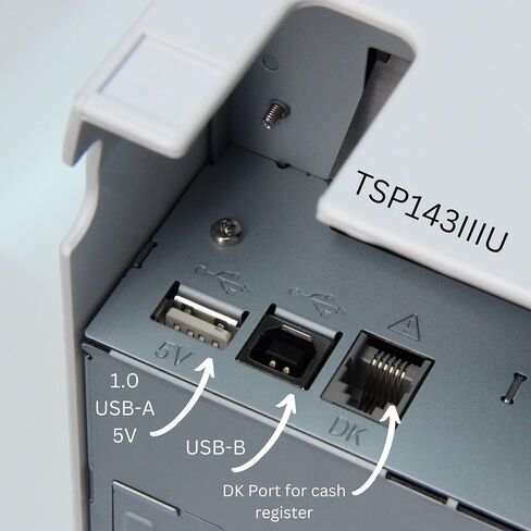 Star Micronics TSP143IIIU USB Thermal Receipt Printer with Device and Mfi USB Ports, Auto-cutter, and Internal Power Supply - Gray in Kuwait