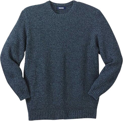 KingSize Men's Big & Tall Shaker Knit Crewneck Sweater - Tall - 6XL, Midnight Teal Marl Multicolored in Saudi Arabia