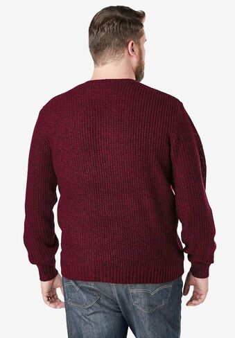 KingSize Men's Big & Tall Shaker Knit Crewneck Sweater - Tall - 6XL, Midnight Teal Marl Multicolored in Saudi Arabia